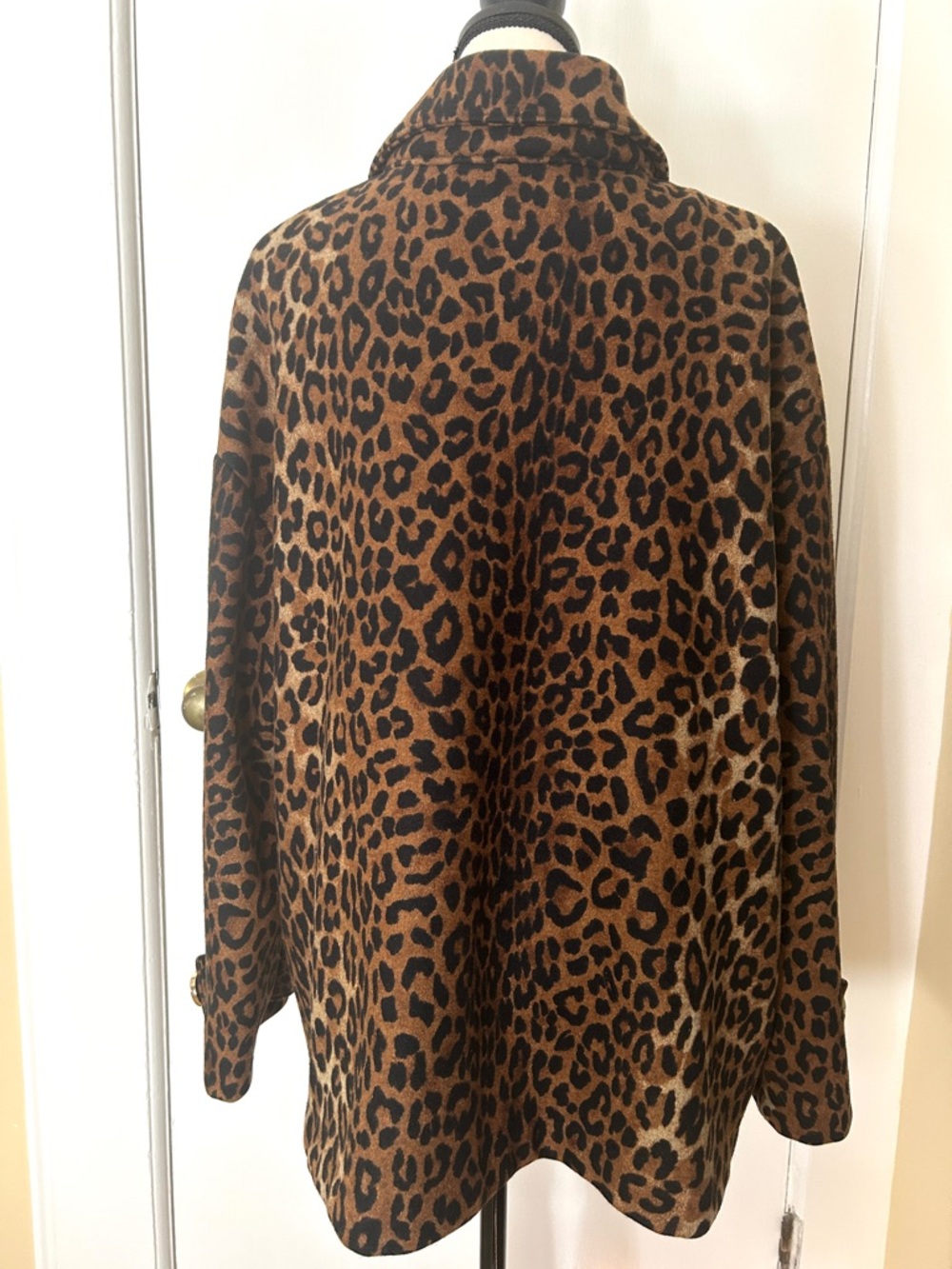 Jones New York Signature Leopard Print Wool Coat Brown Tan Women's Plus 2X - Picture 7 of 17